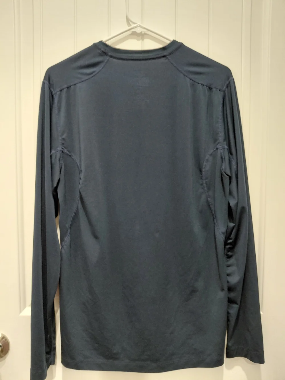 Nike Men’s Long-Sleeve Dri-FIT Crew Shirt - Slate Blue with White Swoosh
